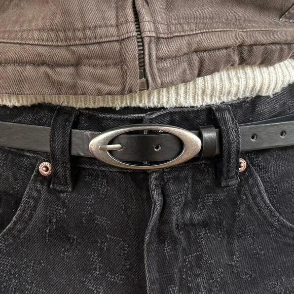 Black Silver Star Studded Belt Unisex Boho American Style 41.5" Long - Picture 5 of 9